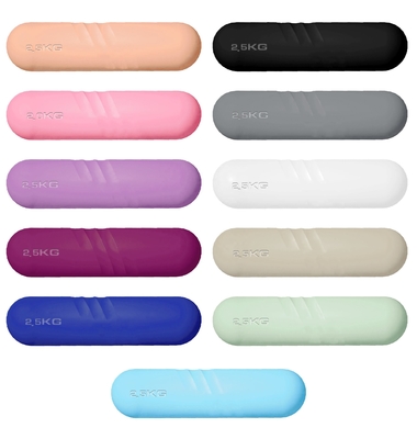 ensemble coloré d'haltères en caoutchouc de silicone de musculation de forme physique de 1kg 2kg