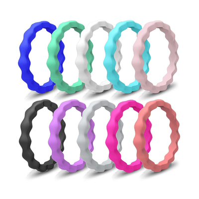 Bagues de Logo Custom Wedding Silicone Rubber de catégorie médicale pour des femmes