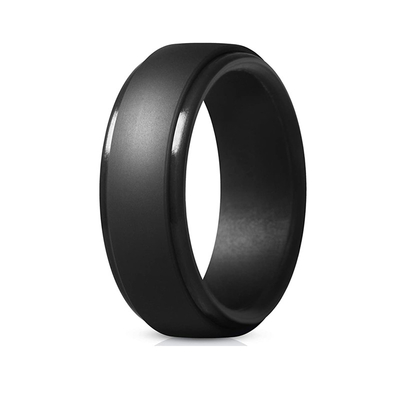 Le silicone de Ring Step Edge Wedding Band de silicone du best-seller d'Amazone folâtre des anneaux pour les hommes