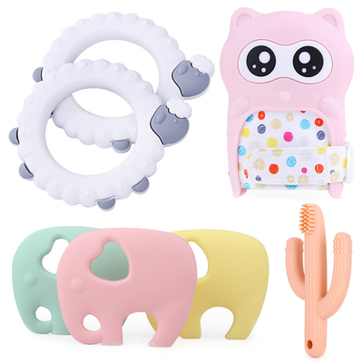 Bébé non-toxique Teethers, jouets en caoutchouc antiusure de silicone de catégorie comestible pour le bébé